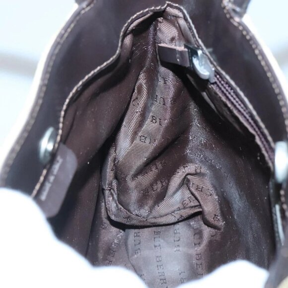 BURBERRY Nova Check Hand Bag PVC Beige Silver Auth BA1232 - Picture 13 of 16